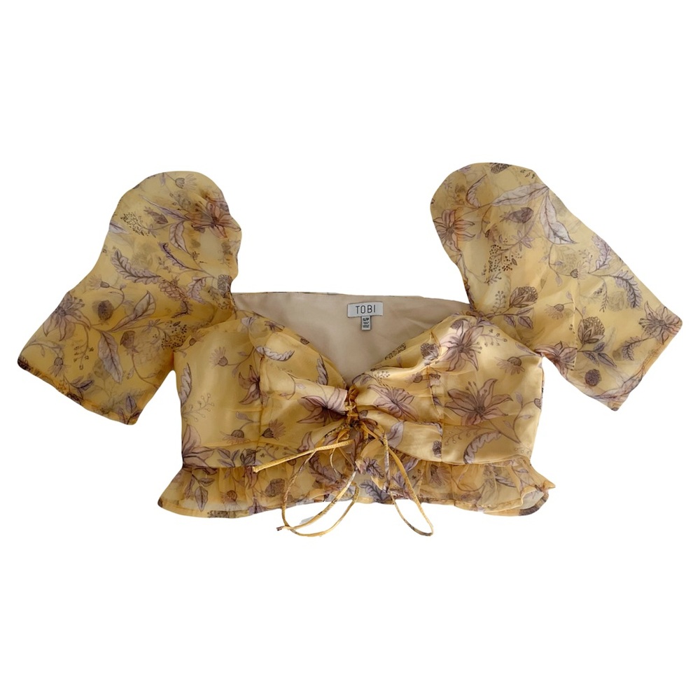 Tobi Yellow Floral Women's Top Spring